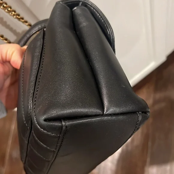 Tory Burch Kira Quilted Black Leather Double T Satchel - Picture 9 of 13